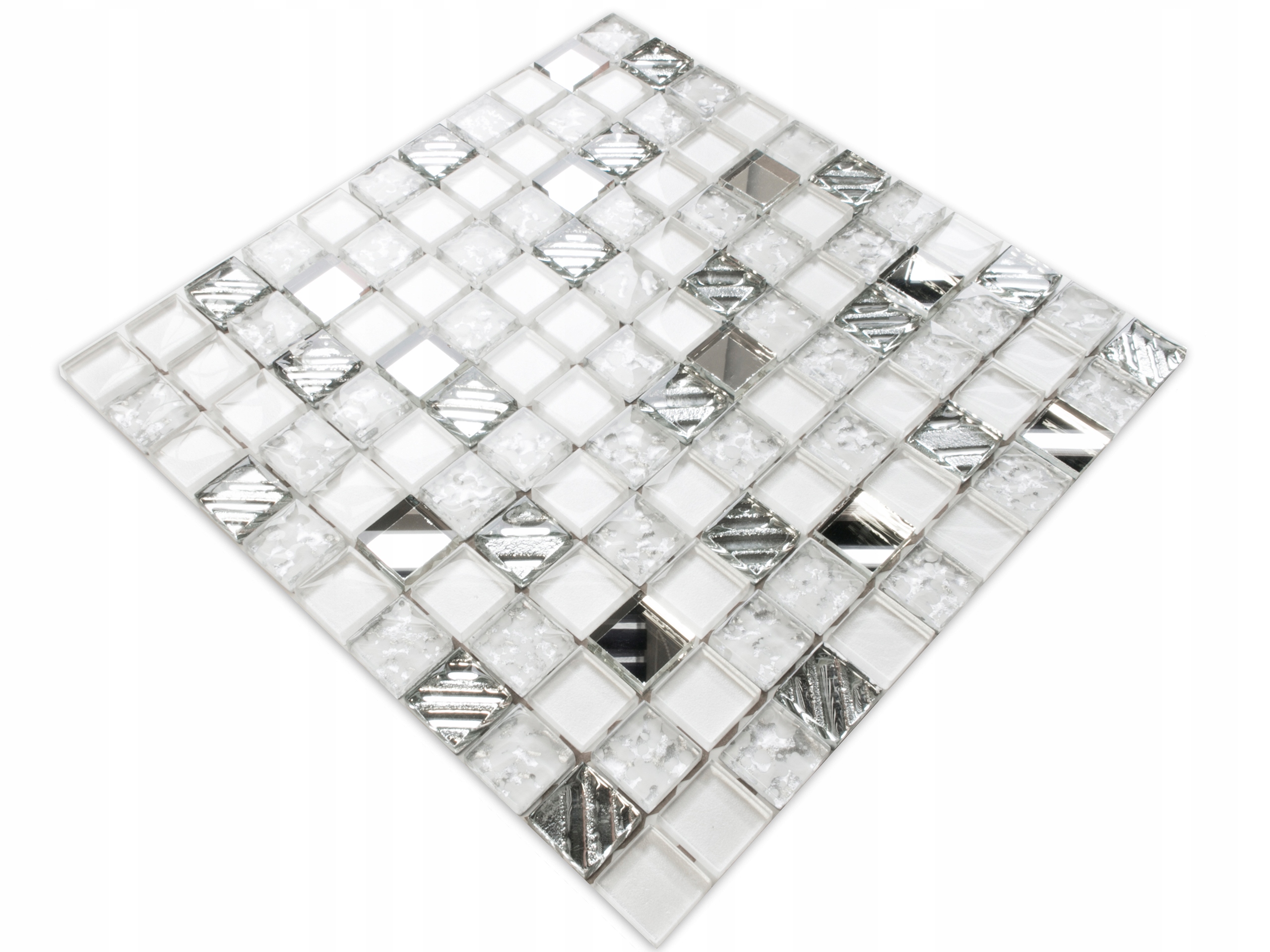 

Mozaika Szklana Perła, Silver, Lustro, Frozen