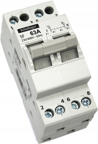 PRZEŁĄCZNIK I-0-II SIEĆ AGREGAT 63A 2p SCHELINGER