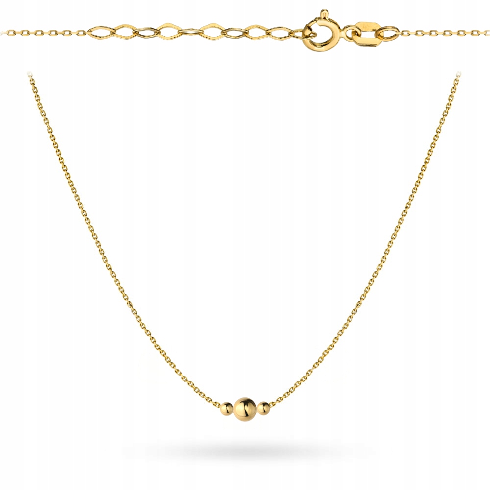 Zlatý celebritní náhrdelník s kuličkami a kuličkami, zlato ryzosti 585