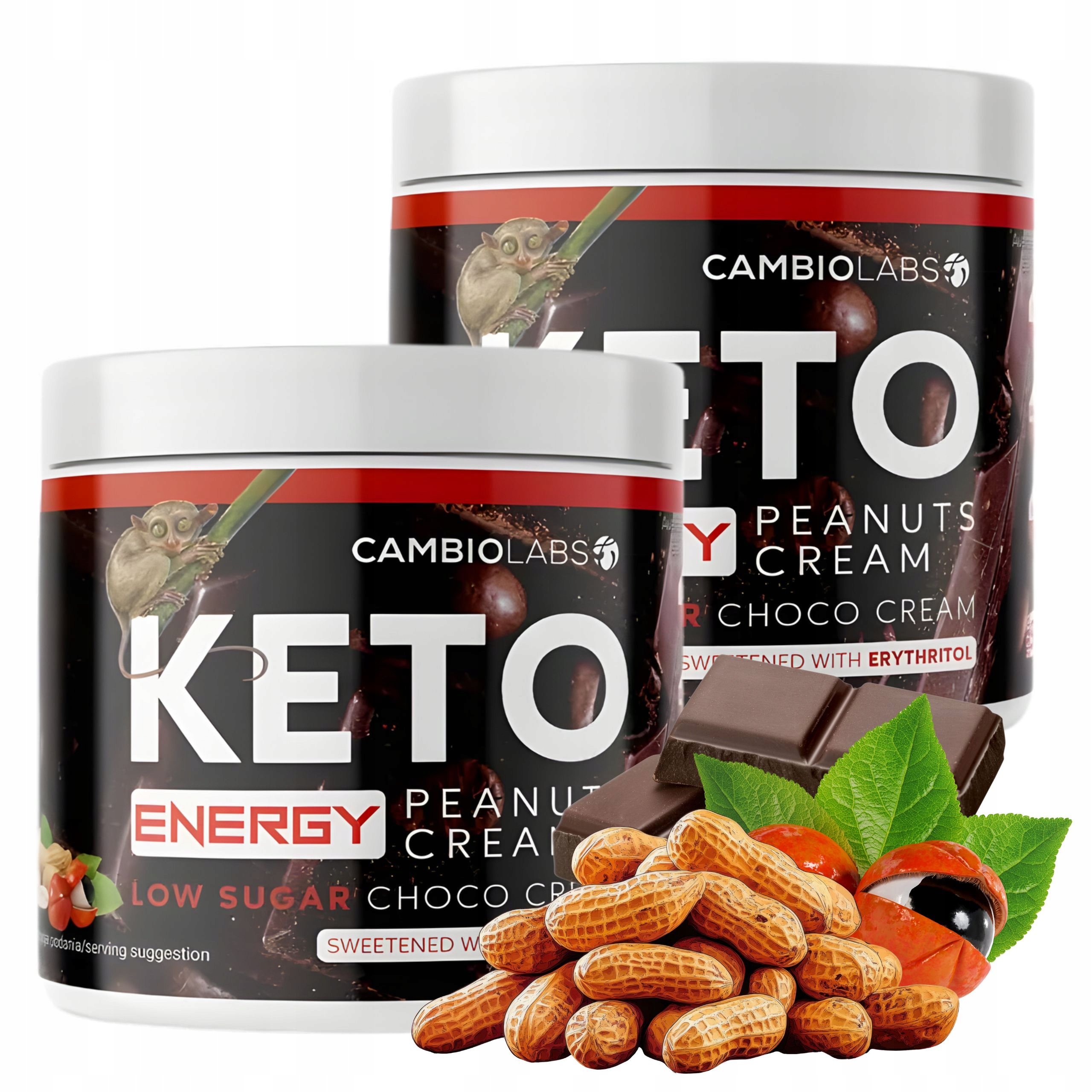 Levně arašídový krém Čokoládový bez cukru Guarana Keto Produkty x2
