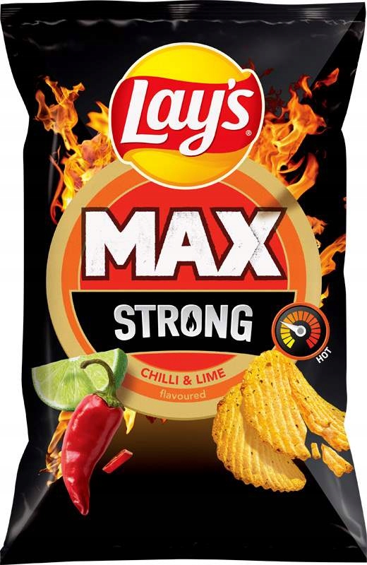 Levně Lay's Max Strong Chipsy chilli lime 150 g x 8 ks