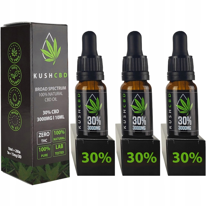 

Olejek Kush Cbd Broad Spectrum 30% 9000mg |3x 10ml