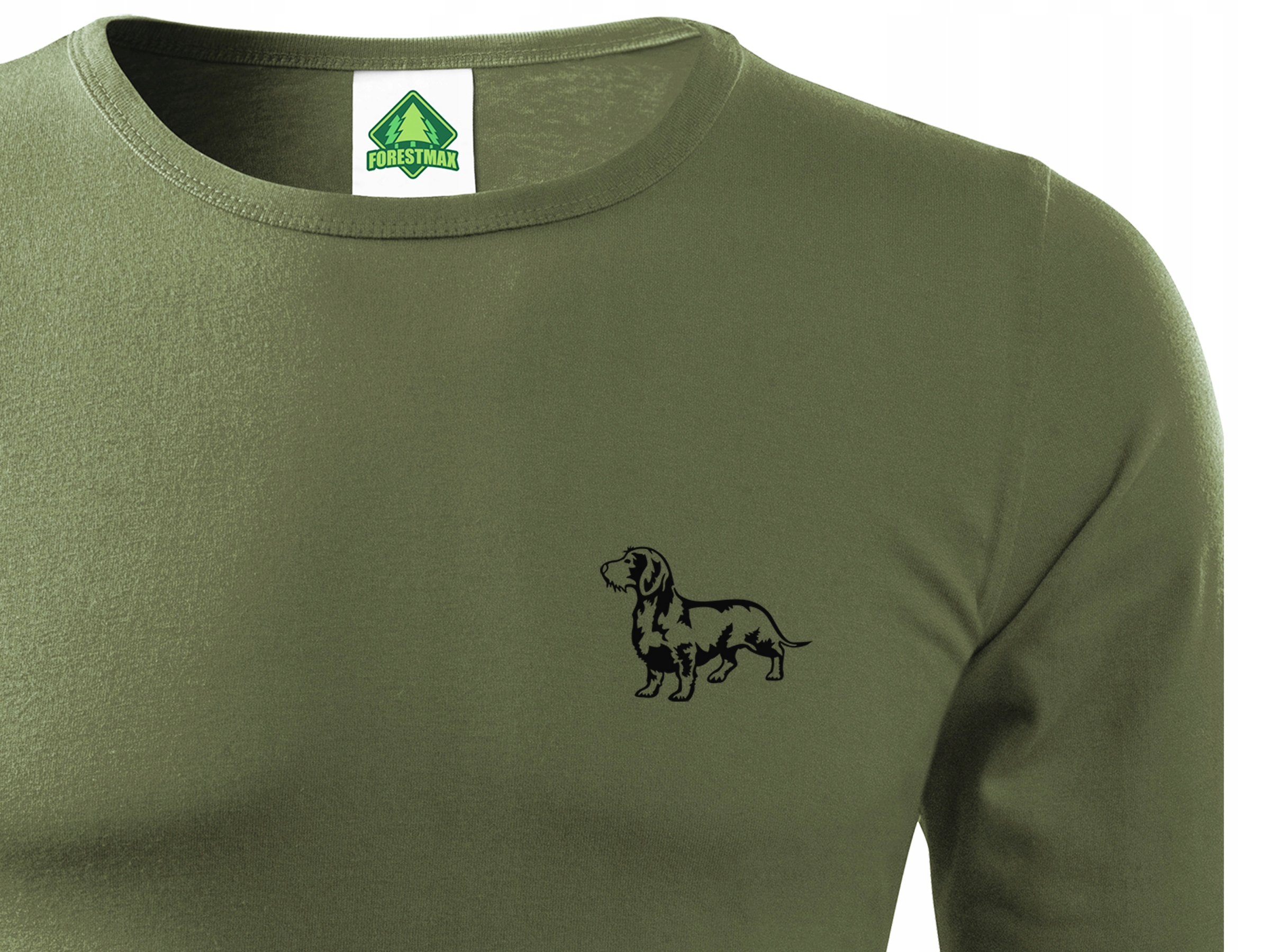 

Longsleeve z rękawem khaki Jamnik Szorstkowłosy