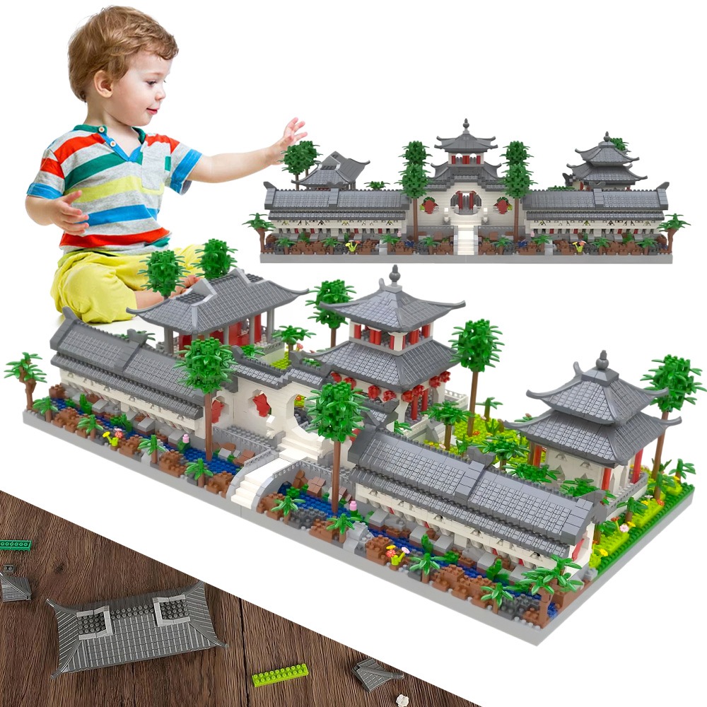 Klocki Konstrukcyjne Ogrody Suzhou 7200 Szt Chiński Styl Architektury Model