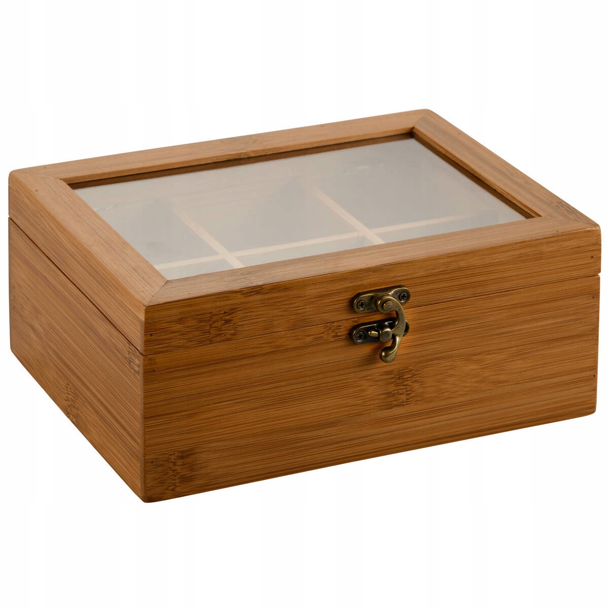 Bambusová Čajovka S Uzávěrem Hnědá 6 Přihrádek 21,7 x 16 x 9 CM