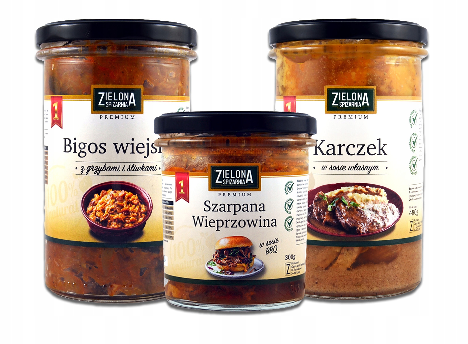 Sada jídel:Bigos Venkovský, Krk v omáčce, Trhané vepřové maso v Bbq omáčce