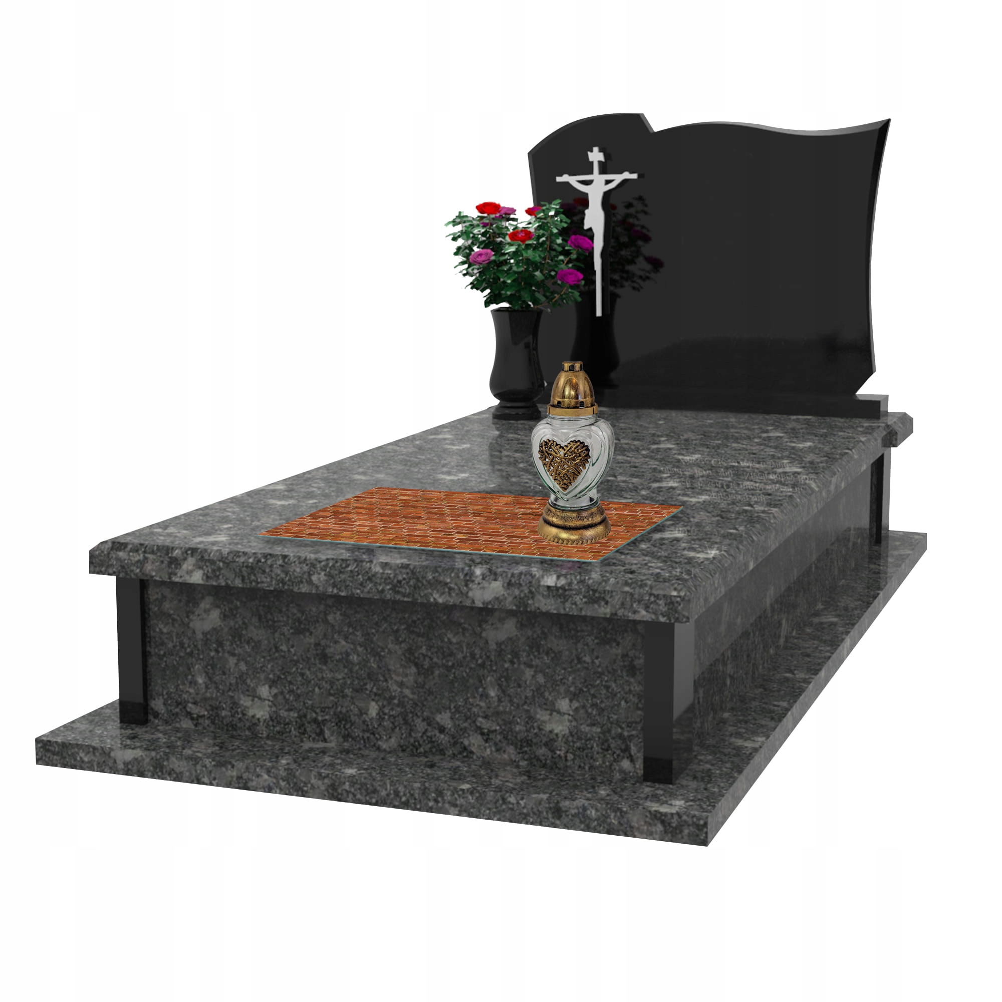 SZKLANA PODSTAWKA POD ZNICZE 60x30cm Rudy mur 193d Motyw inny