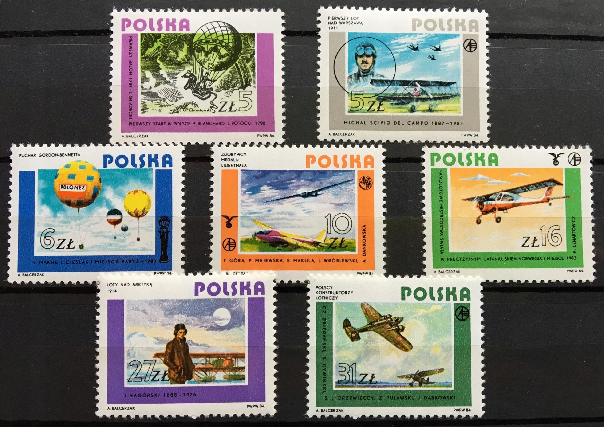 Fi 2791-2797 ** 1984 Rozwój lotnictwa polskiego