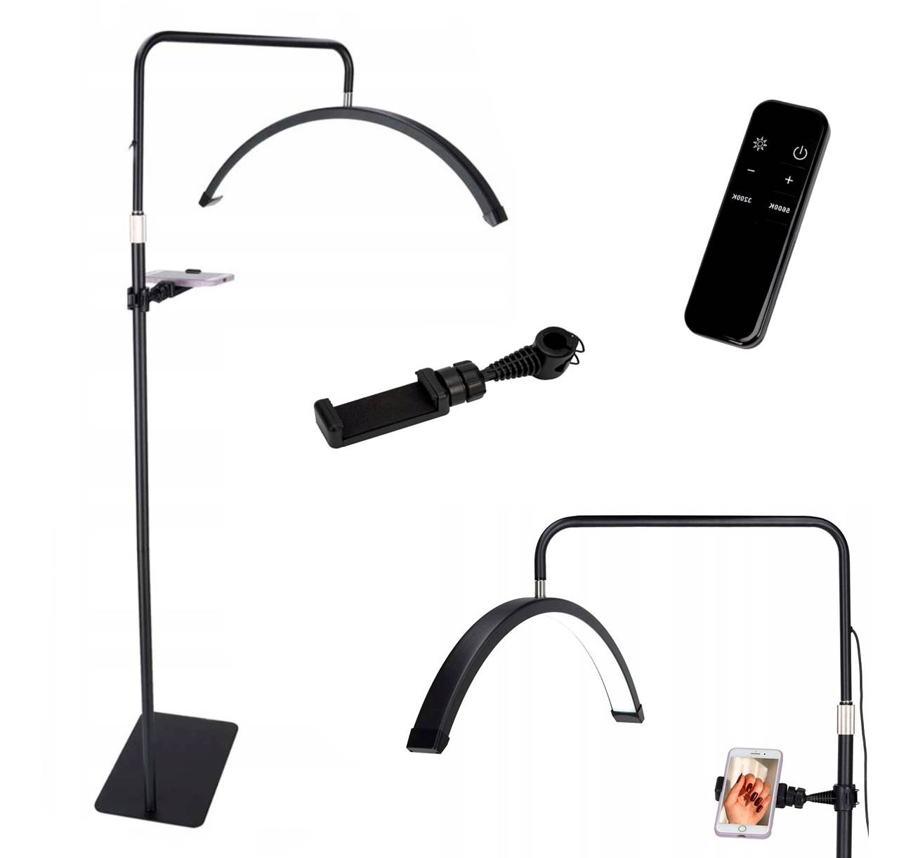 Kosmetická Led lampa bezstínová stojící podlahová pro líčení řas oblouk