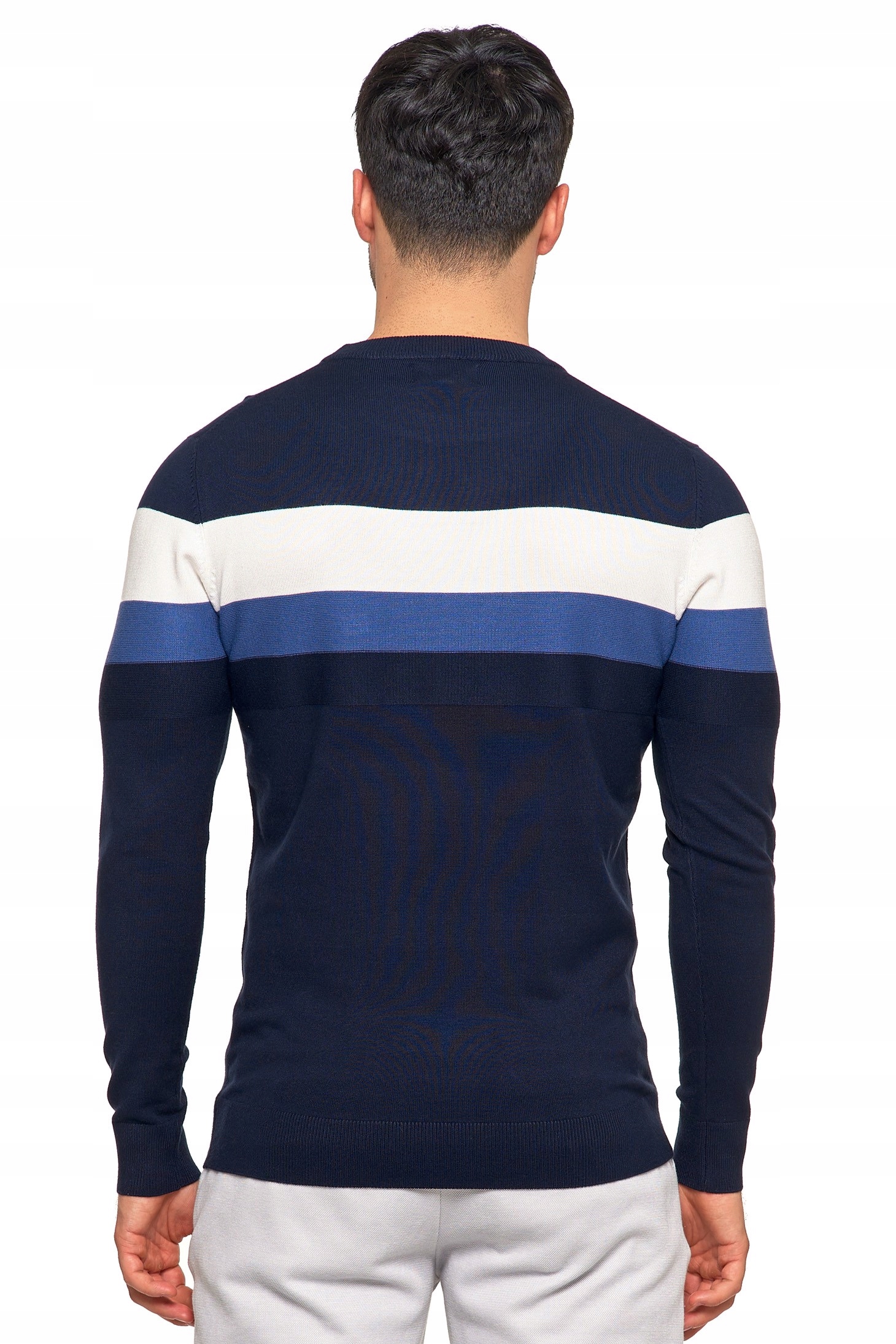 WISKOZOWY MĘSKI KLASYCZNY MIĘKKI SWETER MORAJ PASKI DŁUGI RĘKAW 2XL Rodzaj bez kaptura wkładane przez głowę