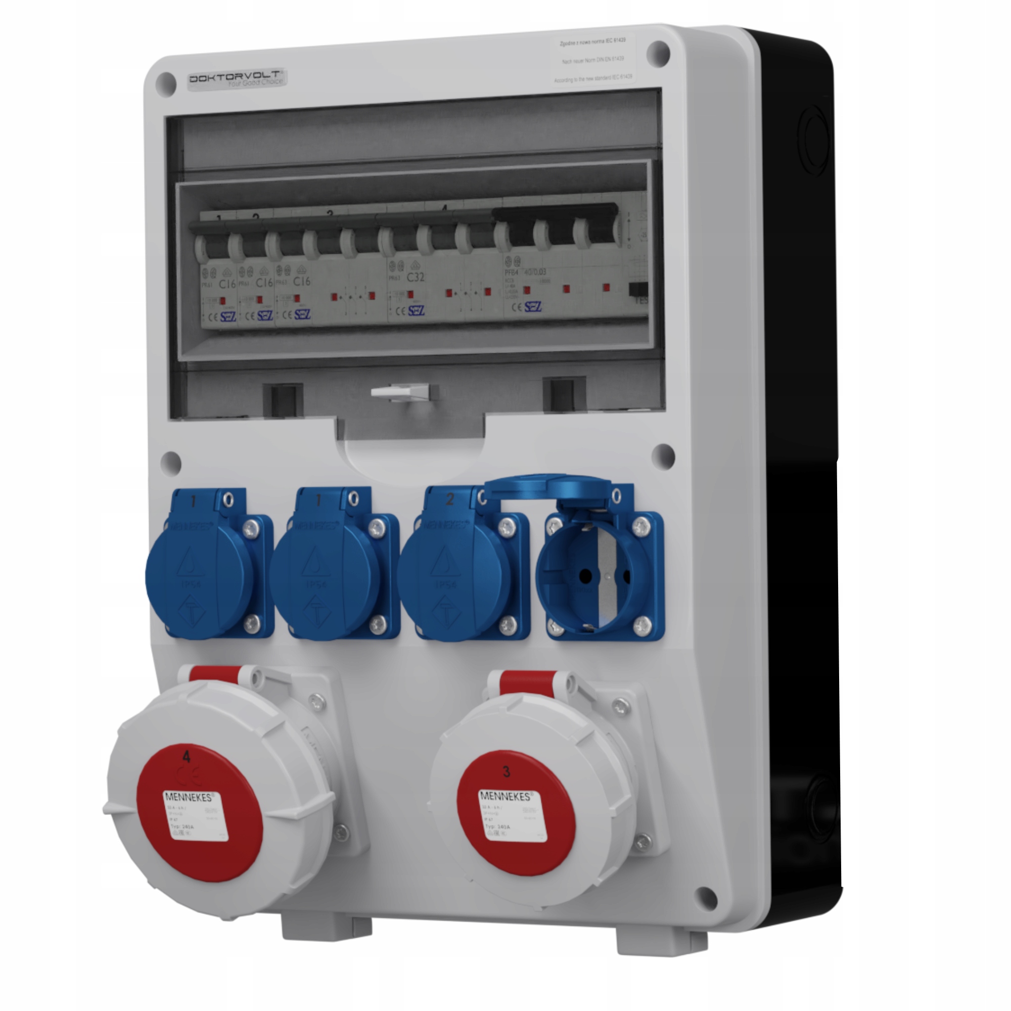 Rozvádzač Td-s/fi 32A 16A 4x230V IP54 Schuko