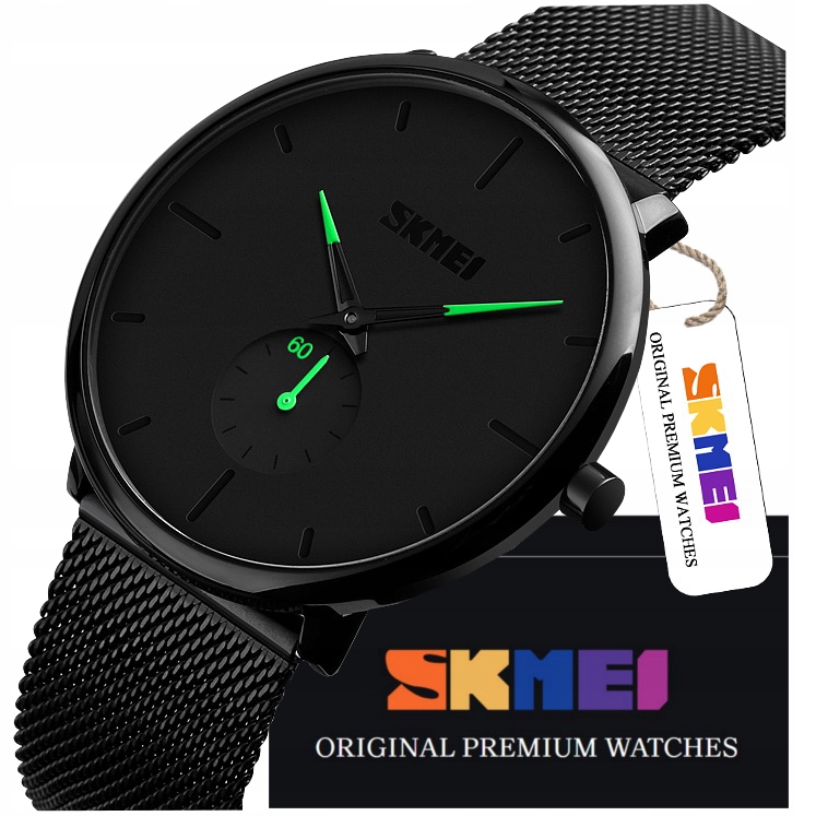 Elegantní Pánské Hodinky S Náramkem Skmei, Černé, Tenké