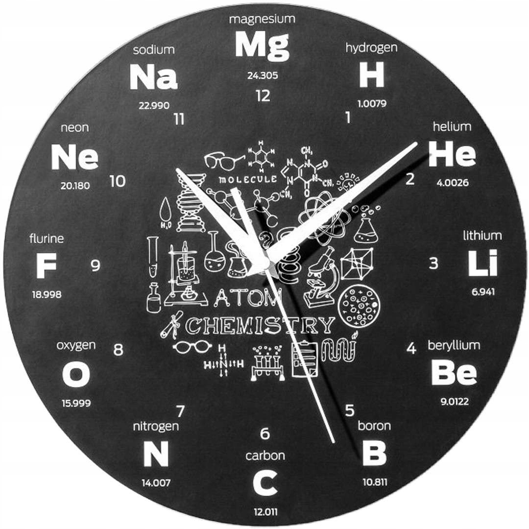

Zegar chemika Chemia pierwiastki zabawny