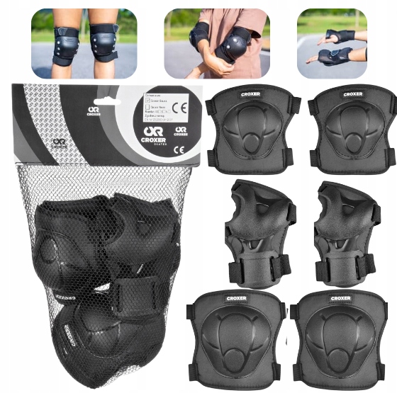 ZESTAWY OCHRANIACZY NA ROLKI DLA DZIECI CROXER-ŁOKCIE KOLANA NADGARSTKI XS