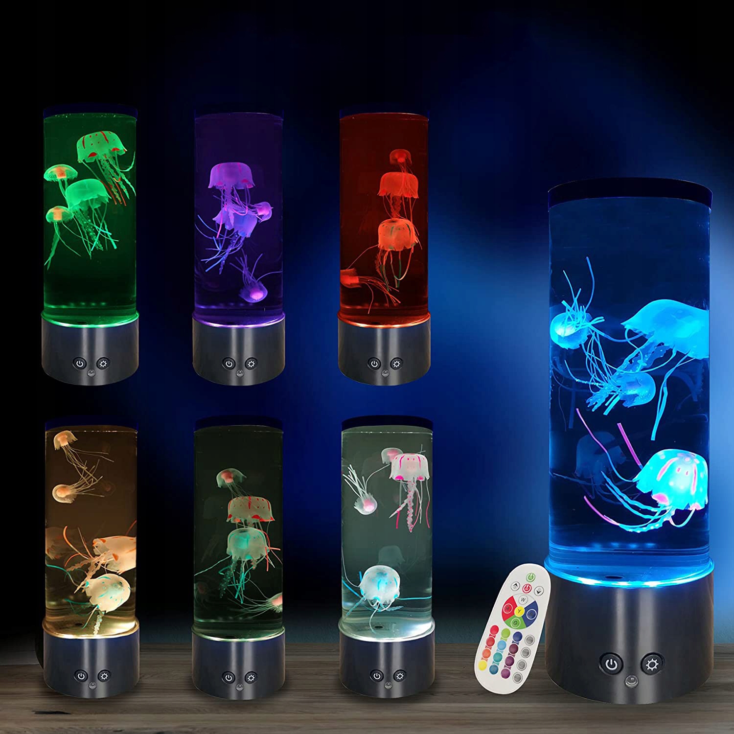 LAMPA LED MEDUZA, ŚCIEMNIALNA LAMPKA NOCNA 17 KOLORÓW Z PILOTEM Stan opakowania oryginalne