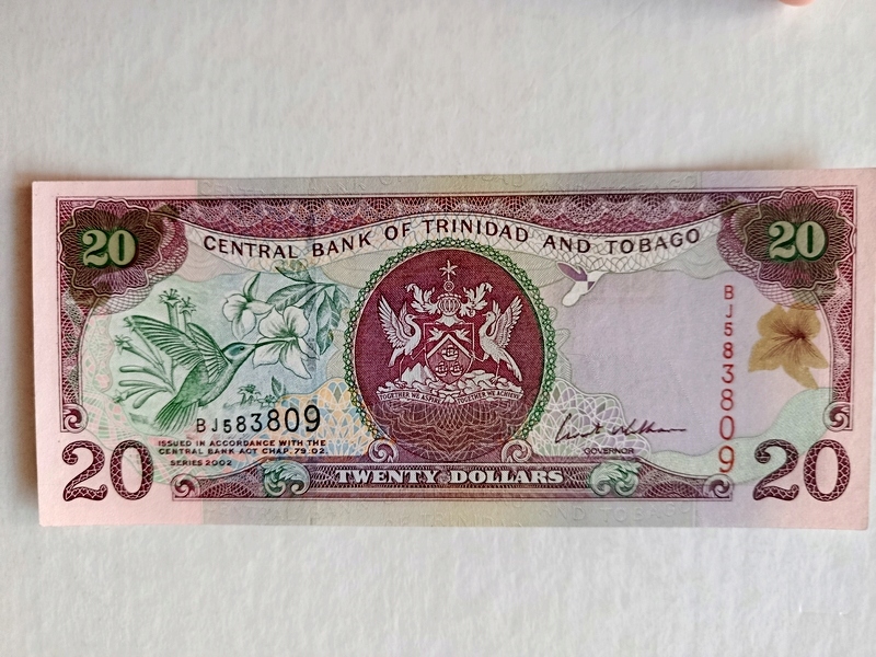 TRYNIDAD I TOBAGO - 20 dolarów 2002, P-44b, aUNC, super !!!