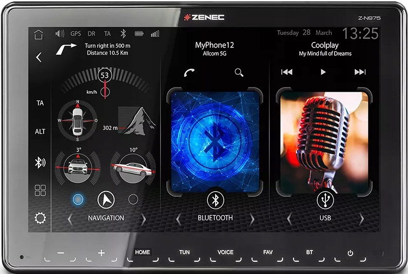 Radiostanice Multimediální Zenec Z-N975 1-DIN 9" Hd Infotainer Do Karavanu