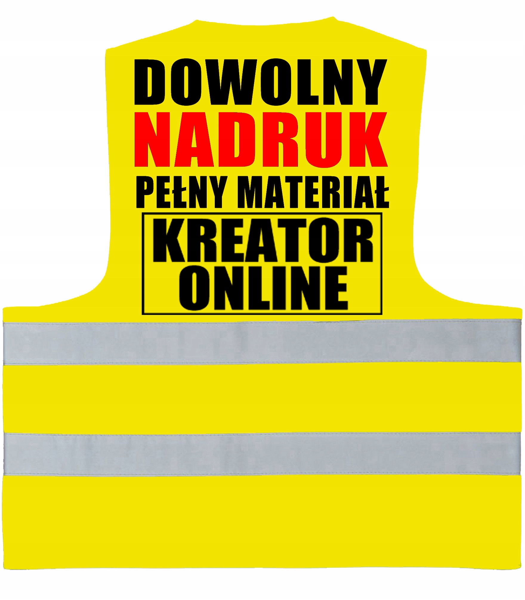 KAMIZELKA ODBLASKOWA BHP Z NADRUKIEM GRUBA XXL