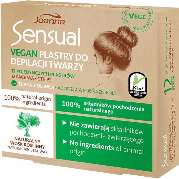JOANNA SENSUAL VEGAN PLASTRY DO DEPILACJI TWARZY 1