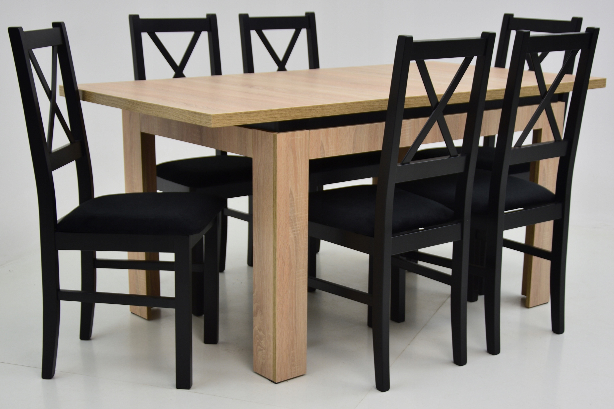 Stół Rozkładany SONOMA 6 krzeseł z drewna JADALNIA Kod producenta N-10 + C-6