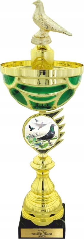 Okázalý pohár Zlato Červený Poštovní holub Pzhgp 49 cm Gravírování Bonus