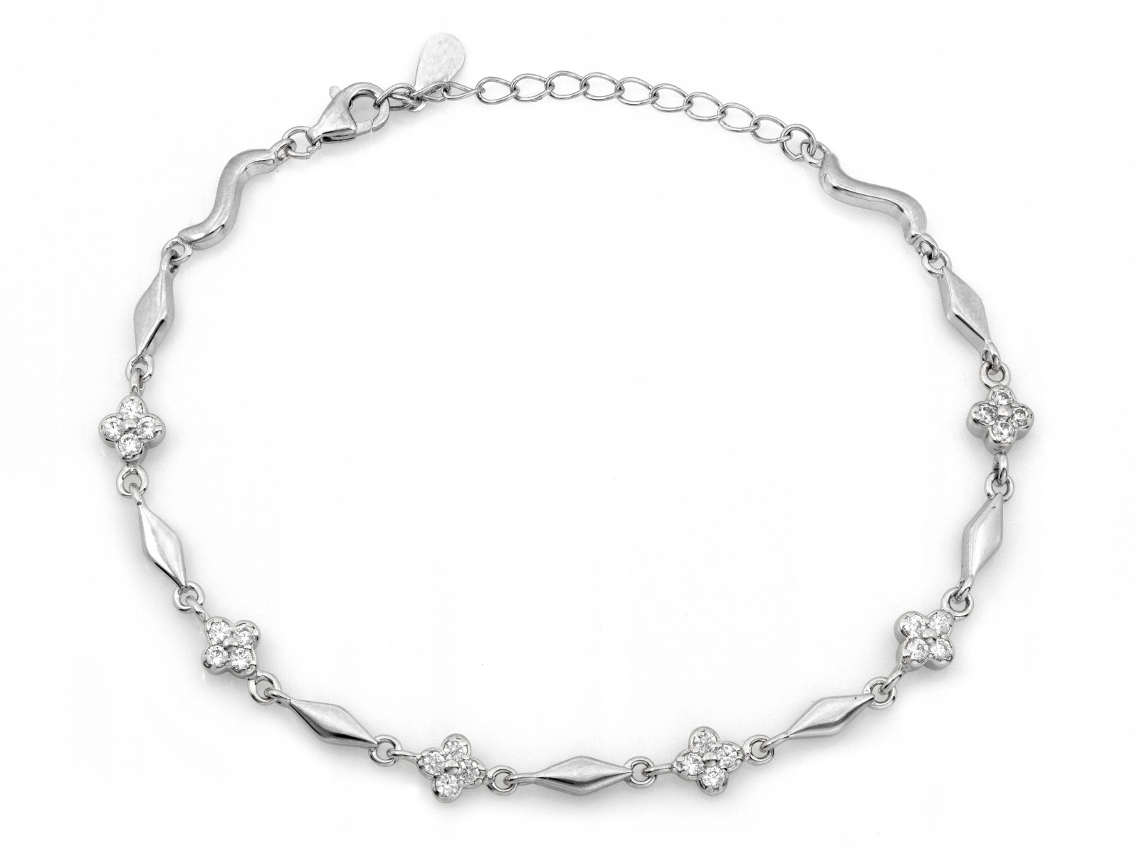Dámský náramek ze stříbra 925 Elementová Květinka se zirkony módní r22