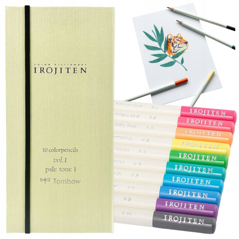Pastelky umělecké profesionální Tombow Irojiten 10 barev Vol.1 pale tone