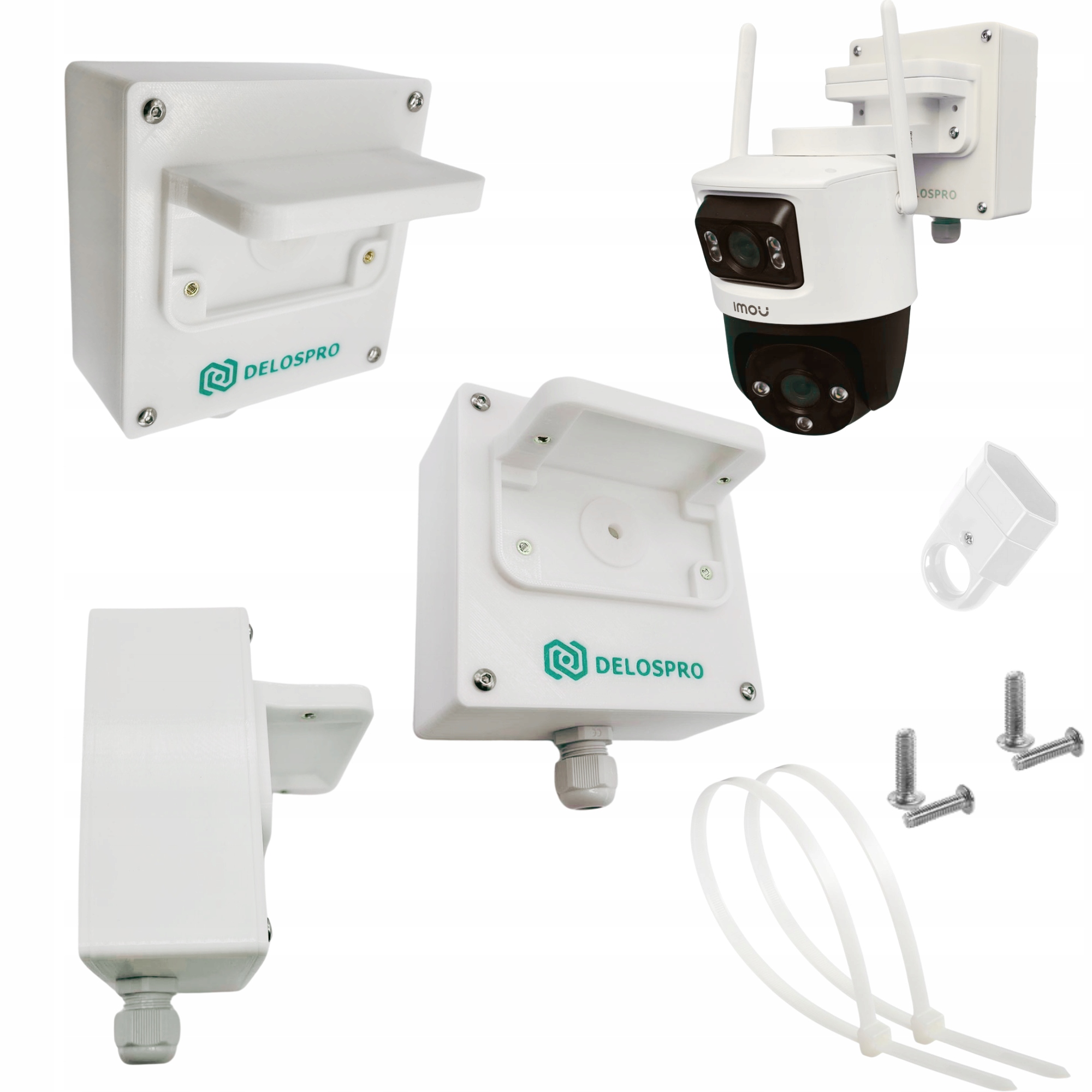 Plechovka S Těsněním Pro Imou Cruiser Dual 6MP, 10MP Montáž Žlabu, Sloupku