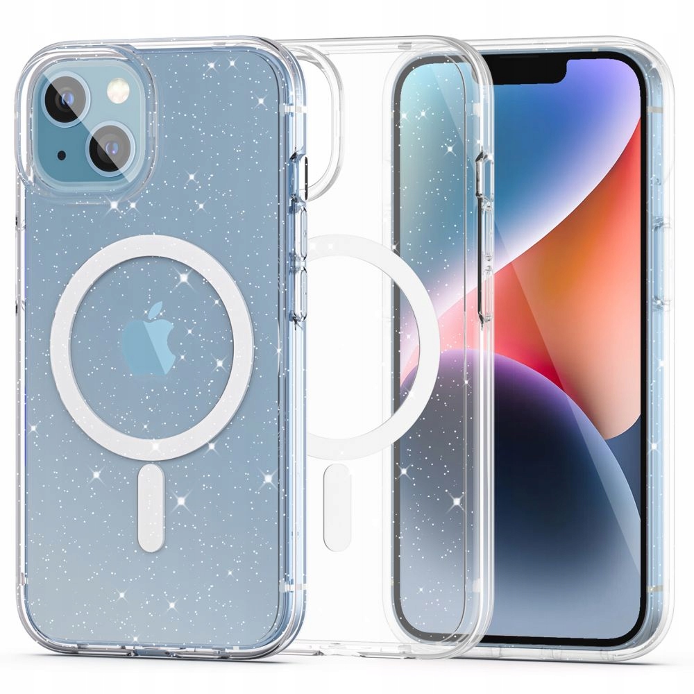 

MagSafe Plecki Etui do iPhone 14 13 z Brokatem