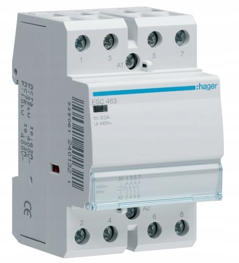 Stykač ESC463 63A 230V 4Z Hager 4NO
