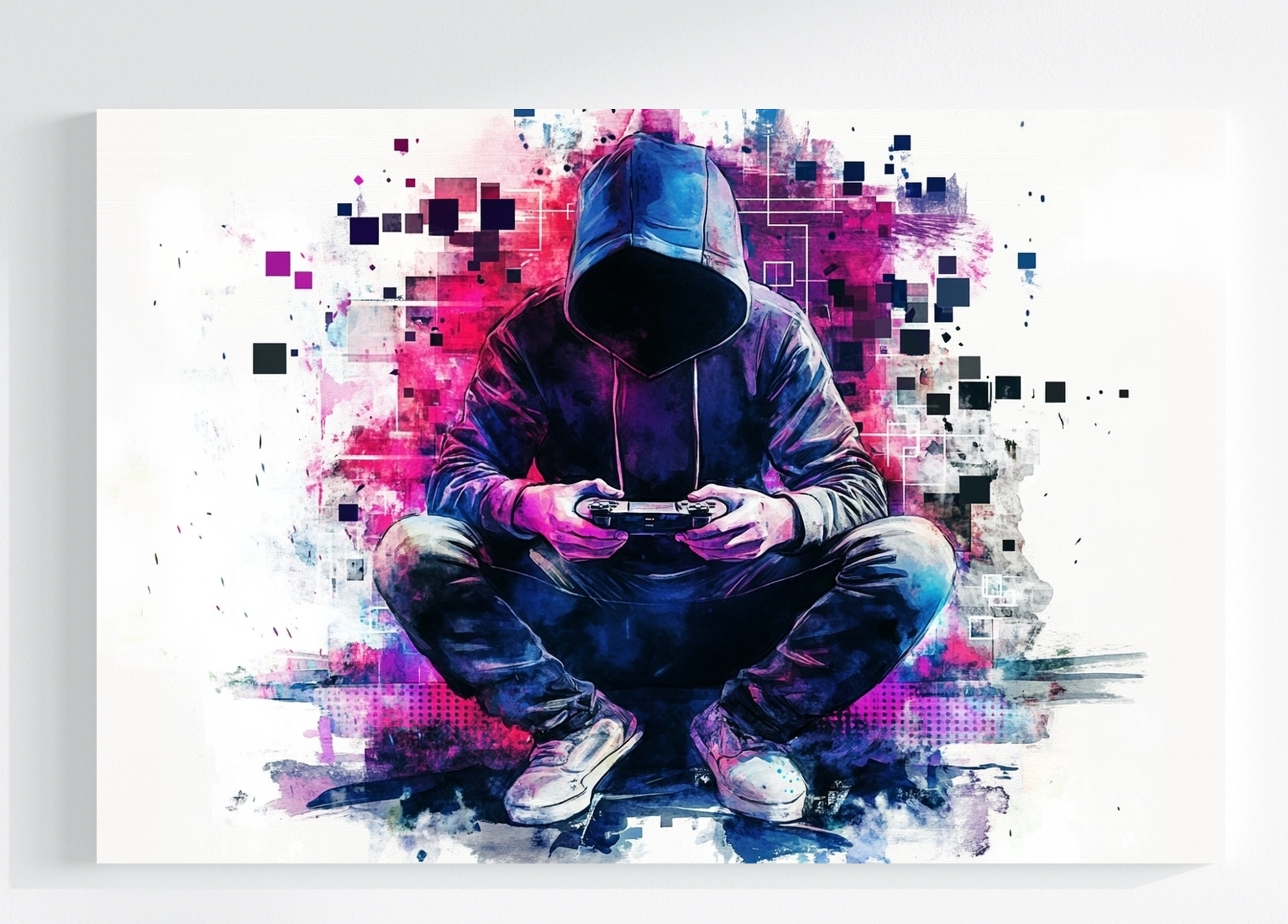 Obraz Na Plátně Canvas Portrét Gamer Hráč Konzola Gaming Cyberpunk 120x80