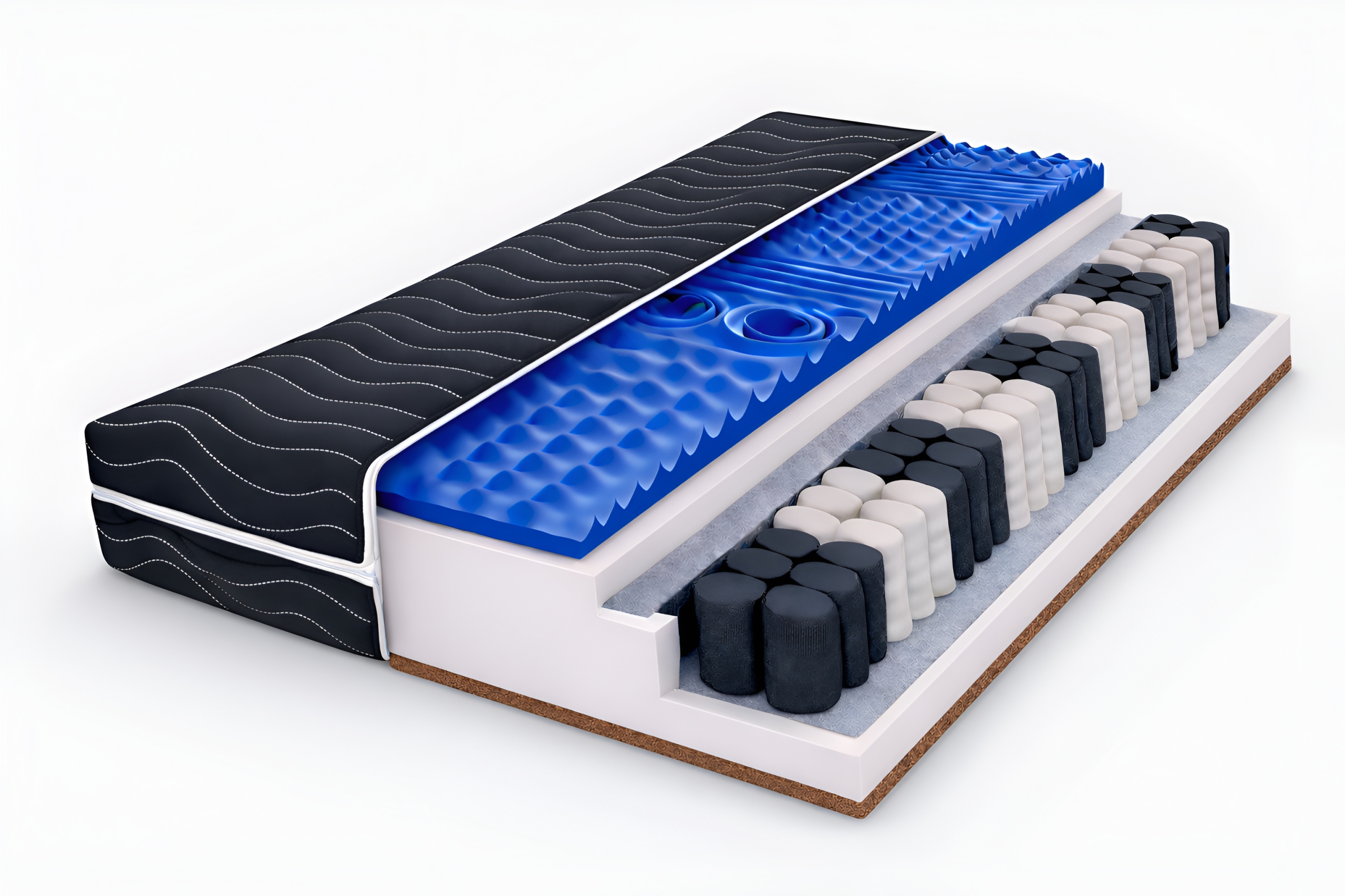 Taštičková matrace s kokosovým vláknem Masážní 85x200 Černá pružina Antialergická