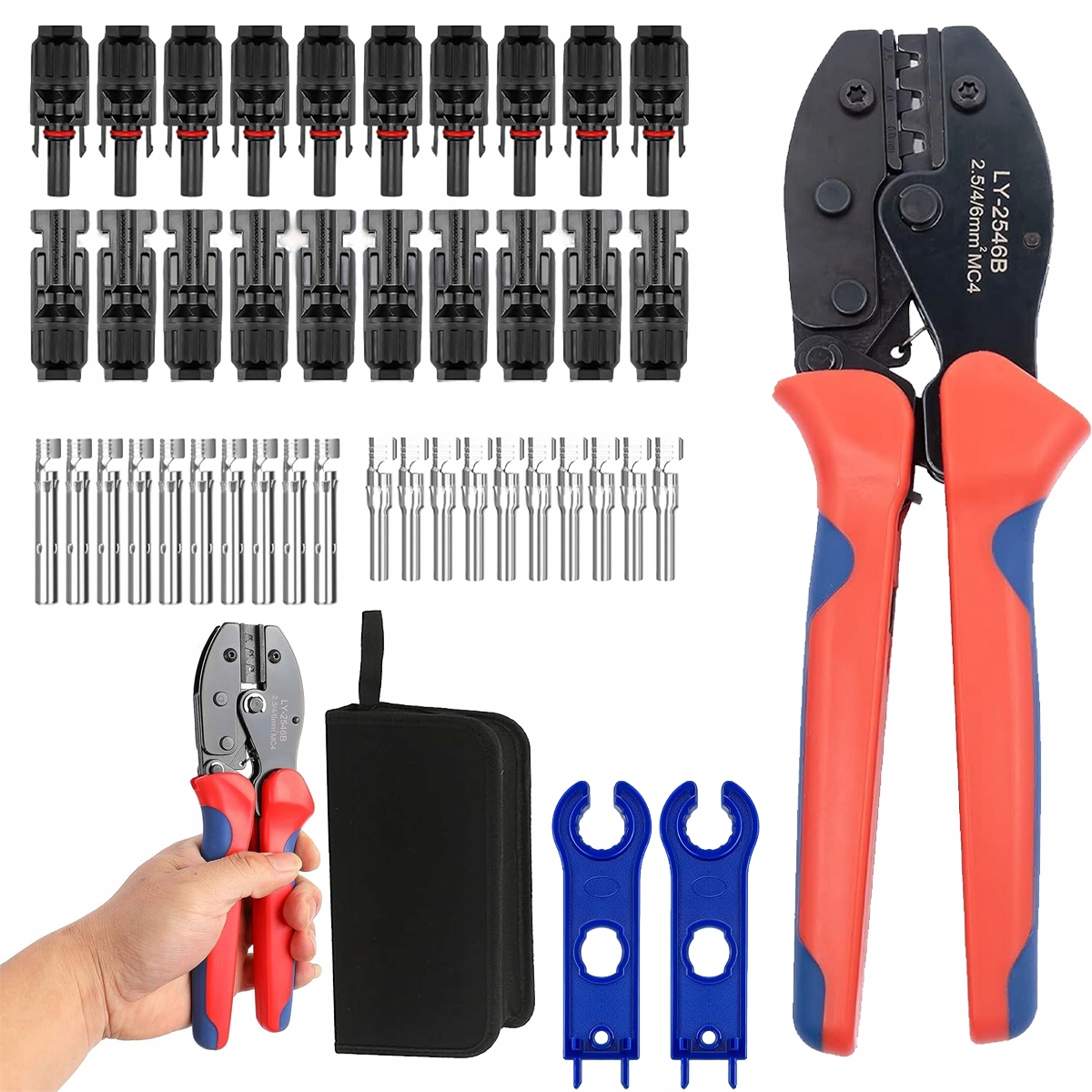 Zestaw Do Zaciskania Złącza Kablowego MC4 Kabla Fotowoltaicznego Zaciskarka