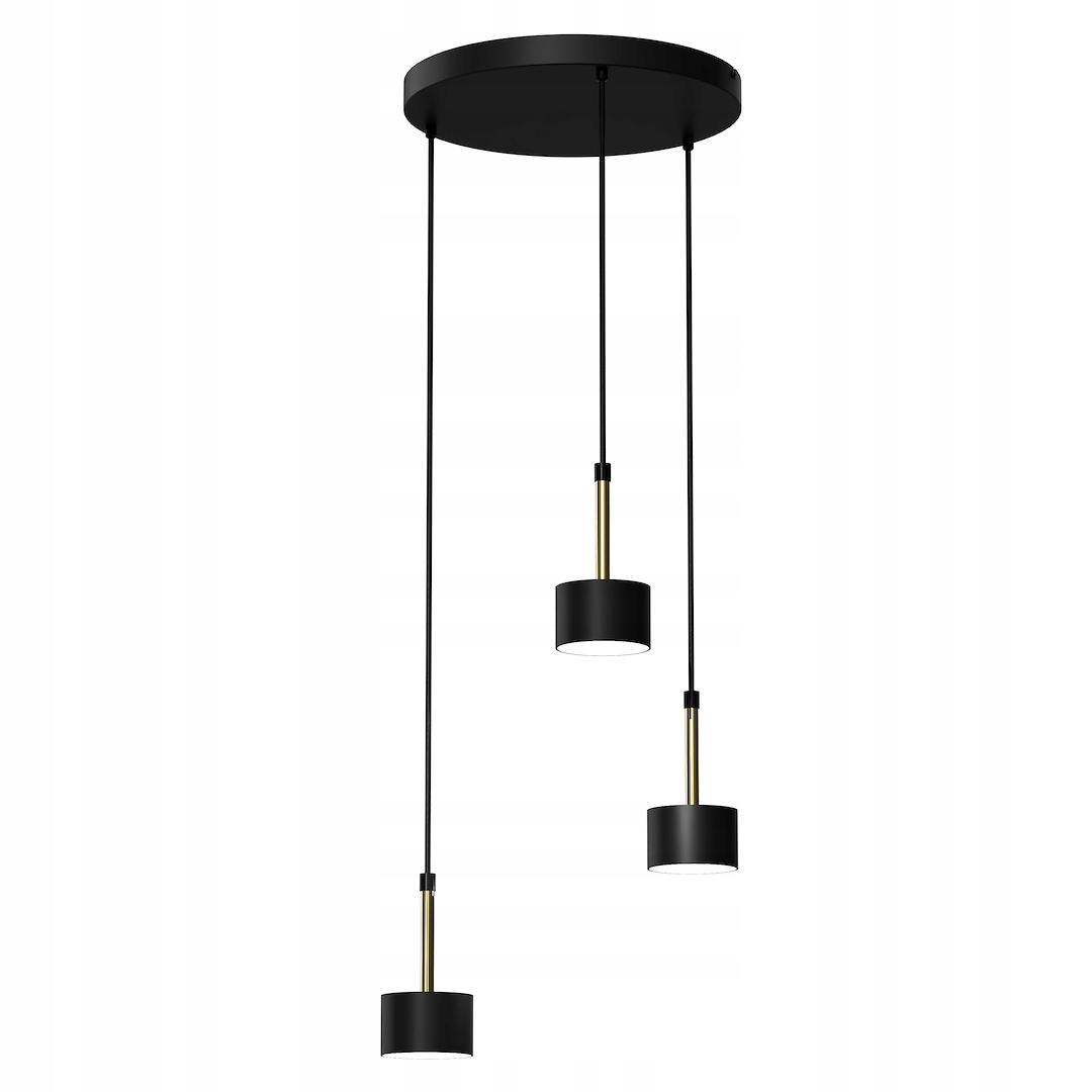 MiLAGRO Závesná lampa Arena Black/Gold 3Xgx53 Stropný luster Osvetlenie