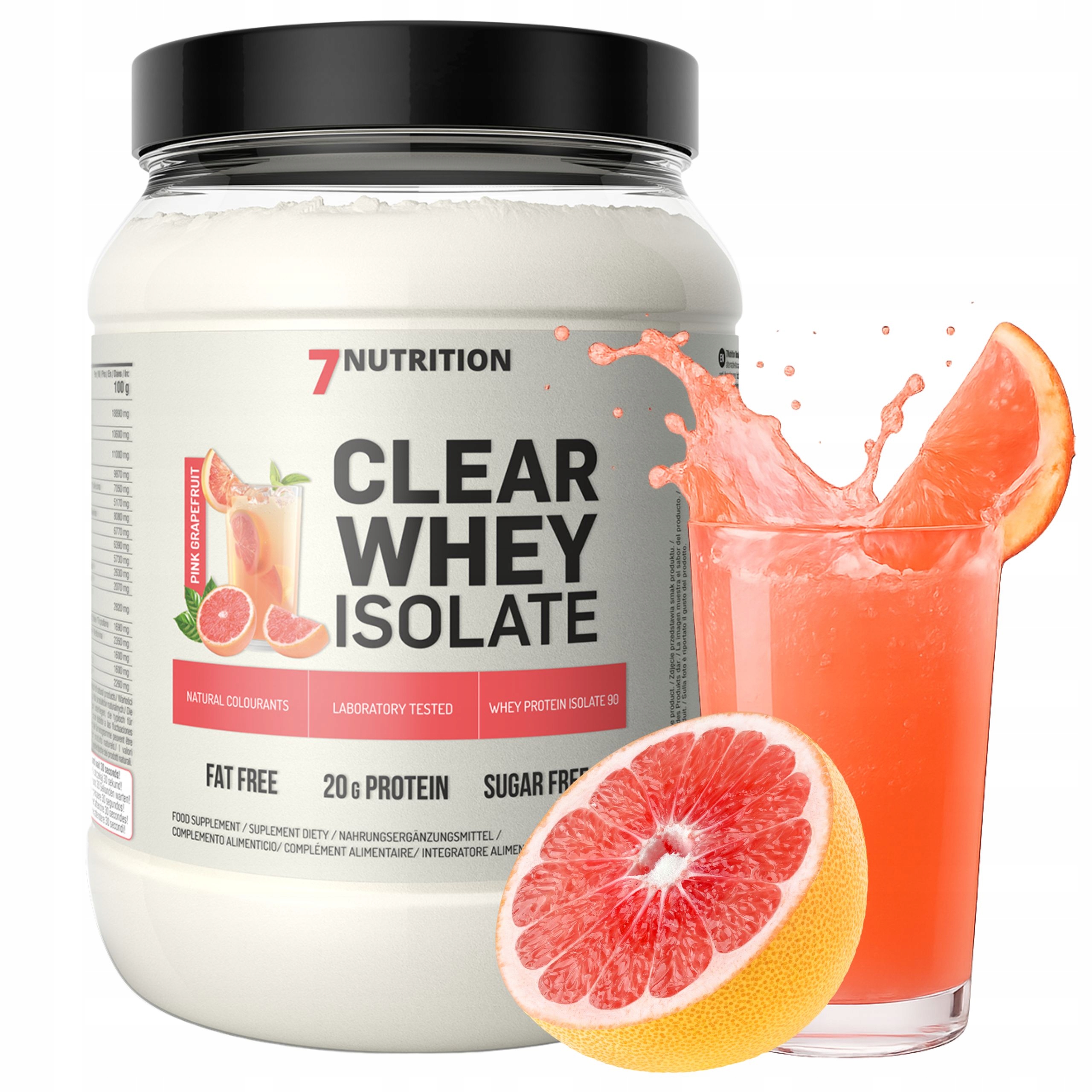 Proteinový shake bez cukru Proteinový Izolát 7Nutrition Clear Whey Isolate 500 g