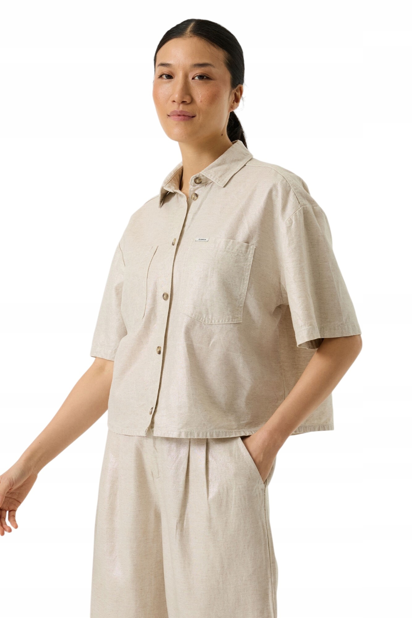 Lněná Košile Dámská Volná Stylová Jarní Dámská Garcia