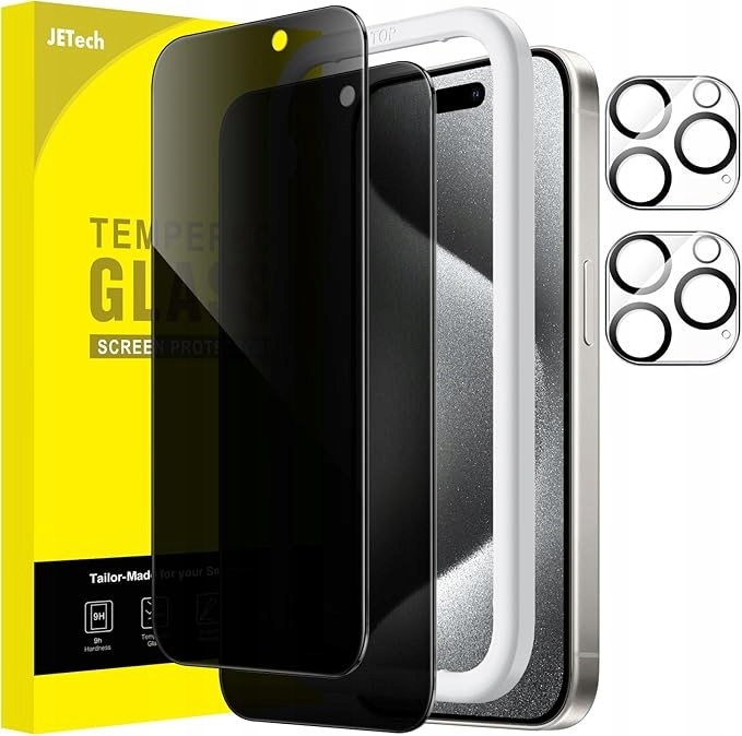 2X S Privátním Filtrem Sklo Na Displej Pro Iphone 15 Pro 6,1" S Krytem Čočky