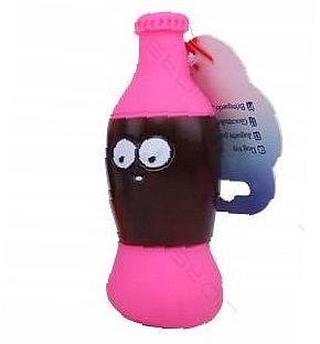 

Zabawka z piszczałką butelka Cola różowa dla psów