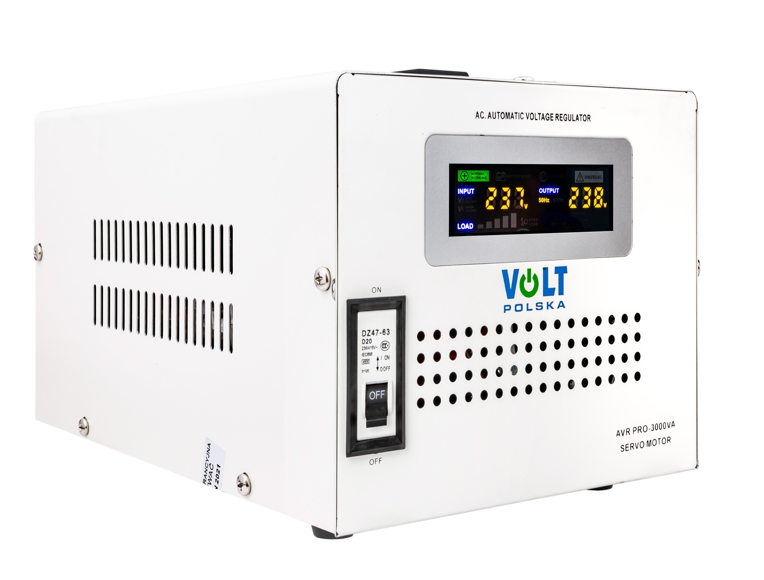 STABILIZATOR NAPIĘCIA AVR PRO 3000VA DO AGREGAT 3% Marka Volt