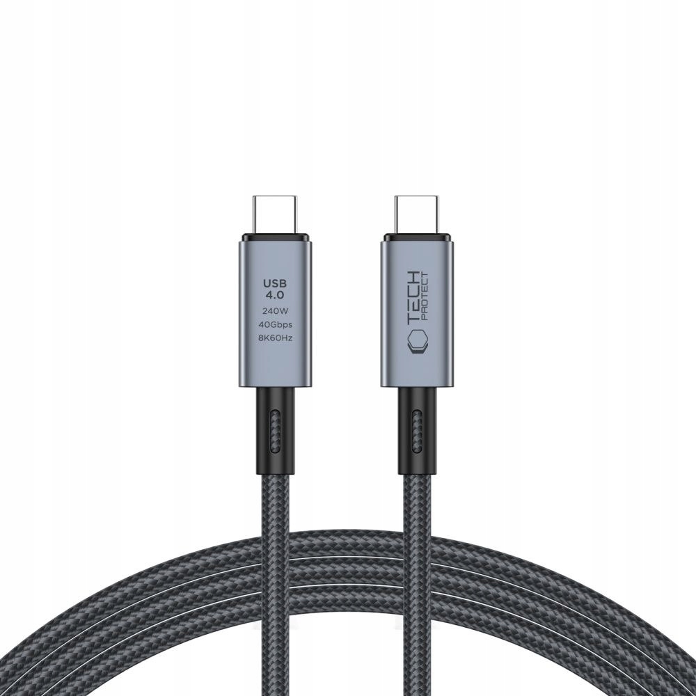 Kabel przewód Usb-c Pd 240W 8K 40Gbps 2m szary