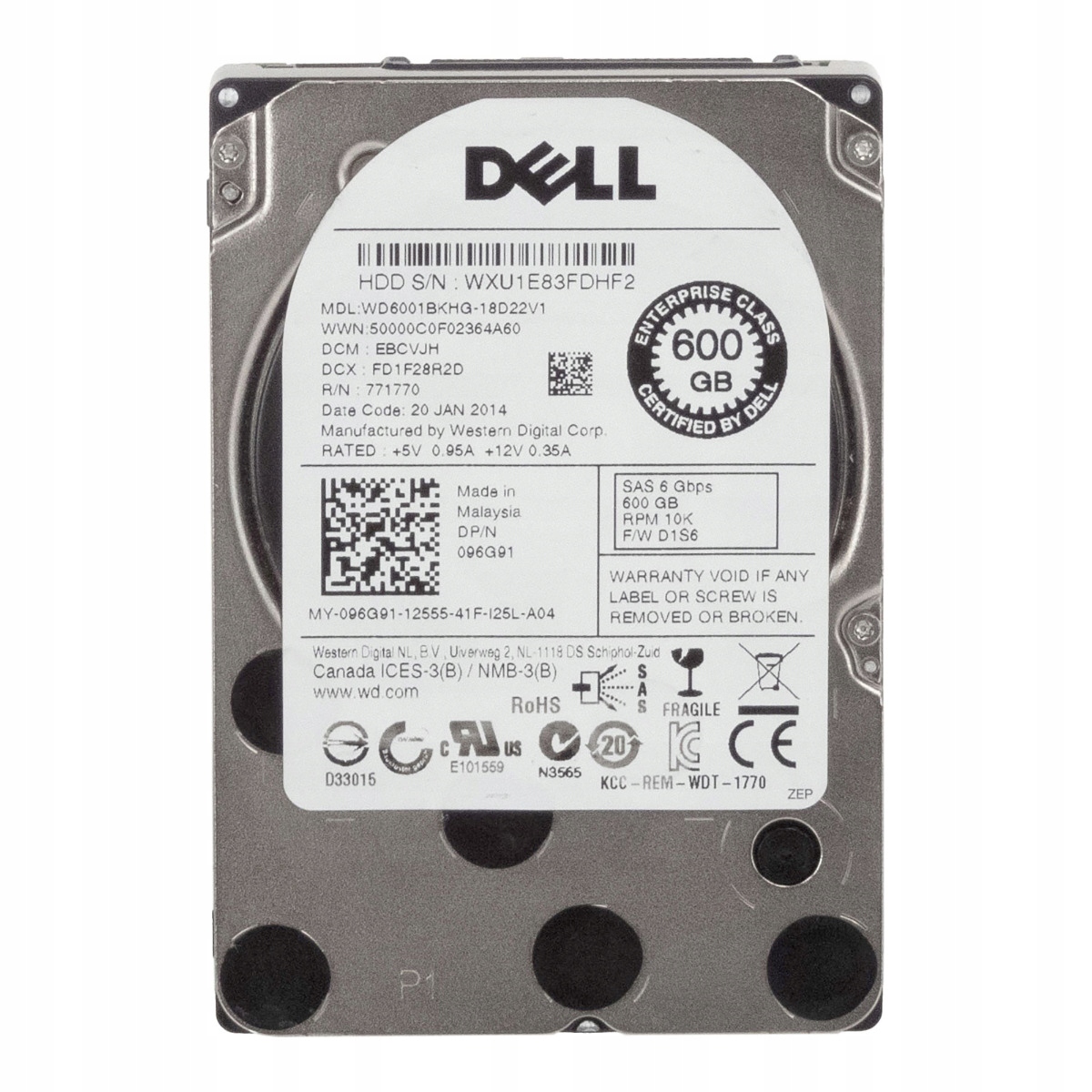 Dell 096G91 600GB SAS-2 10K 32MB 2.5" WD6001BKHG