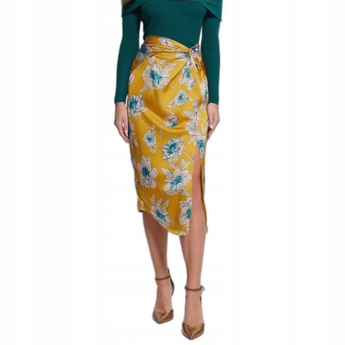 Sukně Guess S Hořčičným Sukně Vzorem (xs)