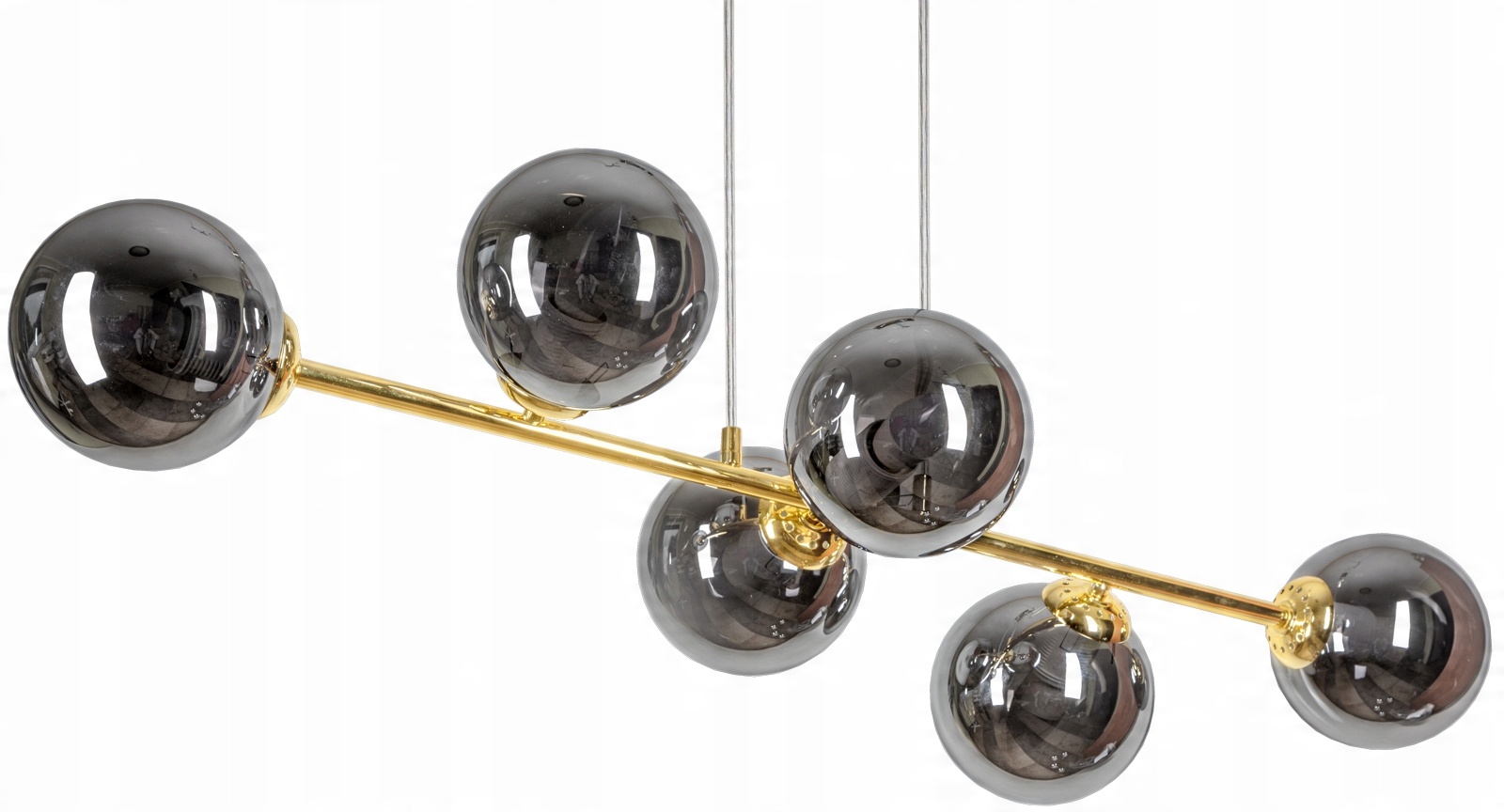 

Lampa Wisząca Sufitowa Żyrandol Złota Kule Led