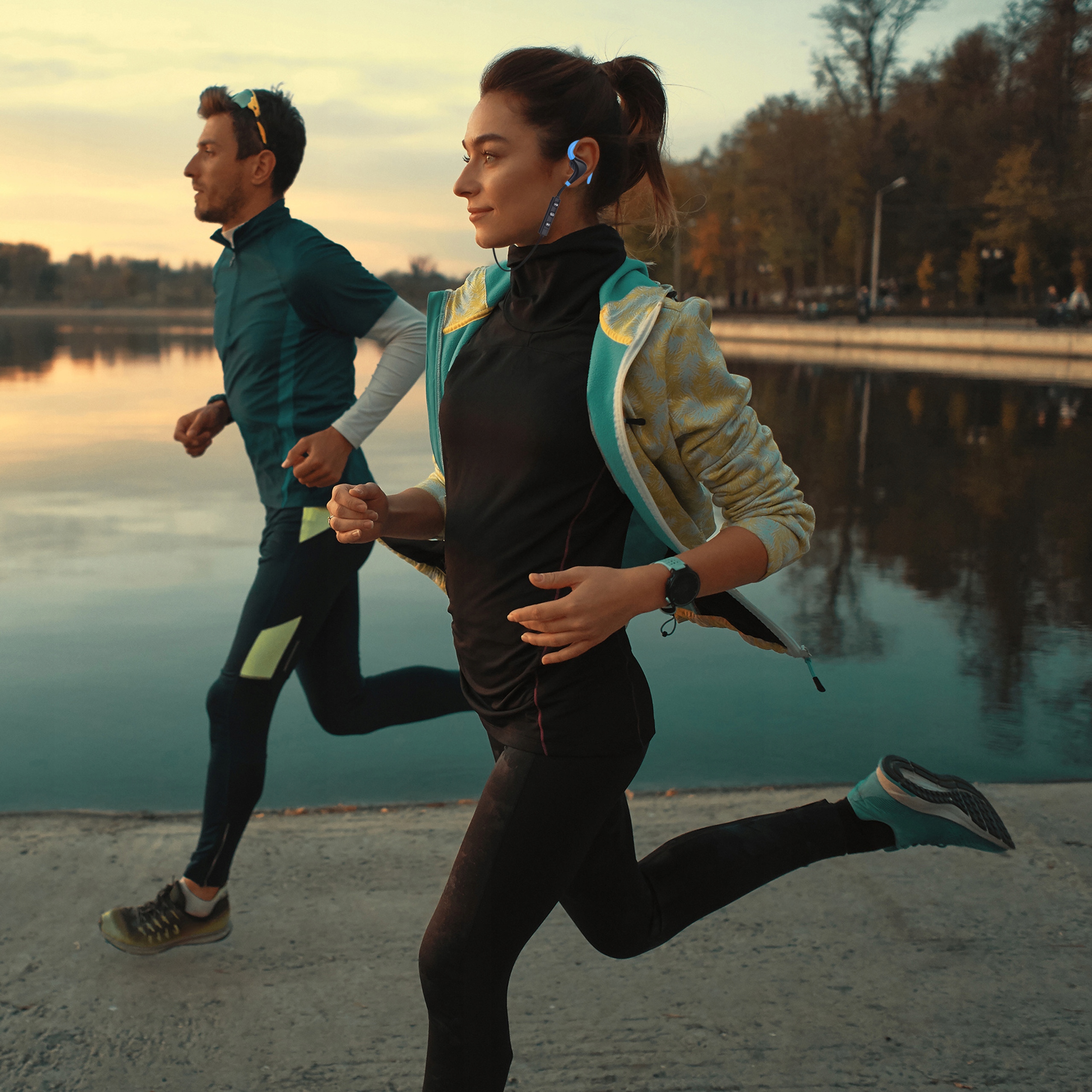 SŁUCHAWKI SPORTOWE BEZPRZEWODOWE BLUETOOTH + KABEL Zasięg 10 m