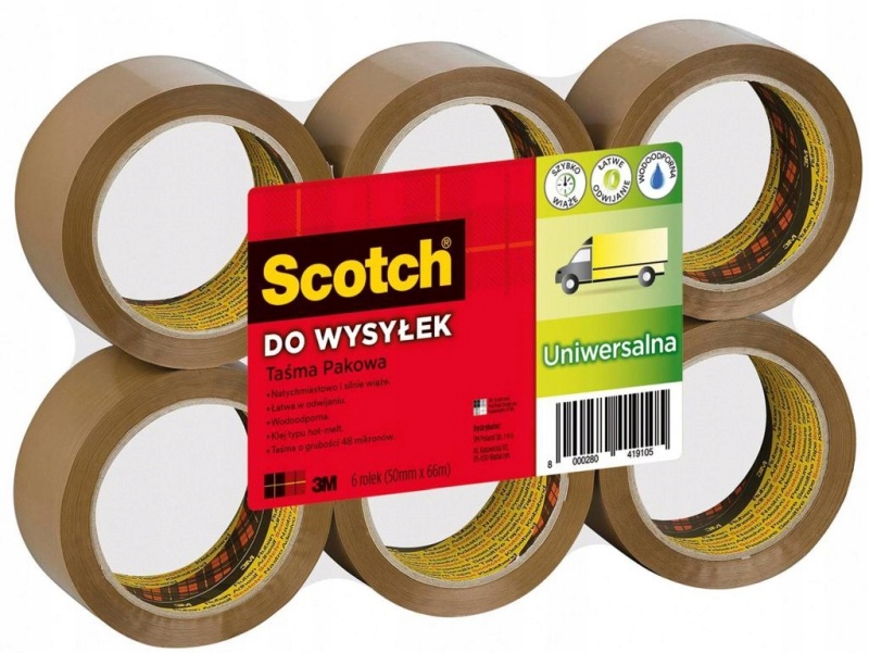 

Taśma pakowa brązowa Scotch 371 50/66 36 szt.