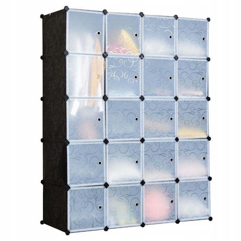 Šatní skříň Costway HW61411 145 x 180 x 47 cm černá