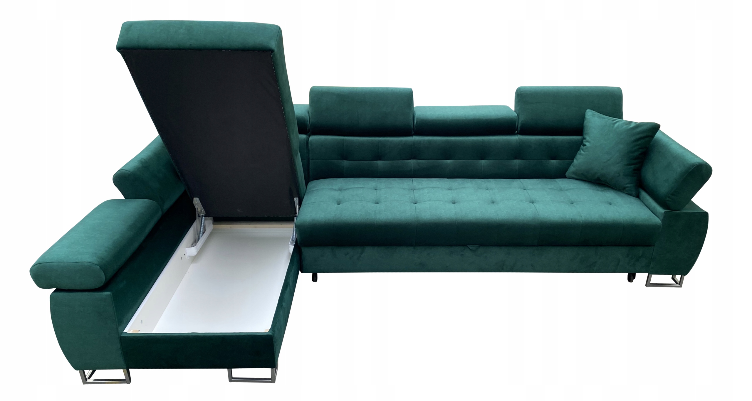 NAROŻNIK ASLAN 3 RUCHOME ZAGŁÓWKI ROZKŁADANY NOGA METAL Głębokość mebla 172 cm