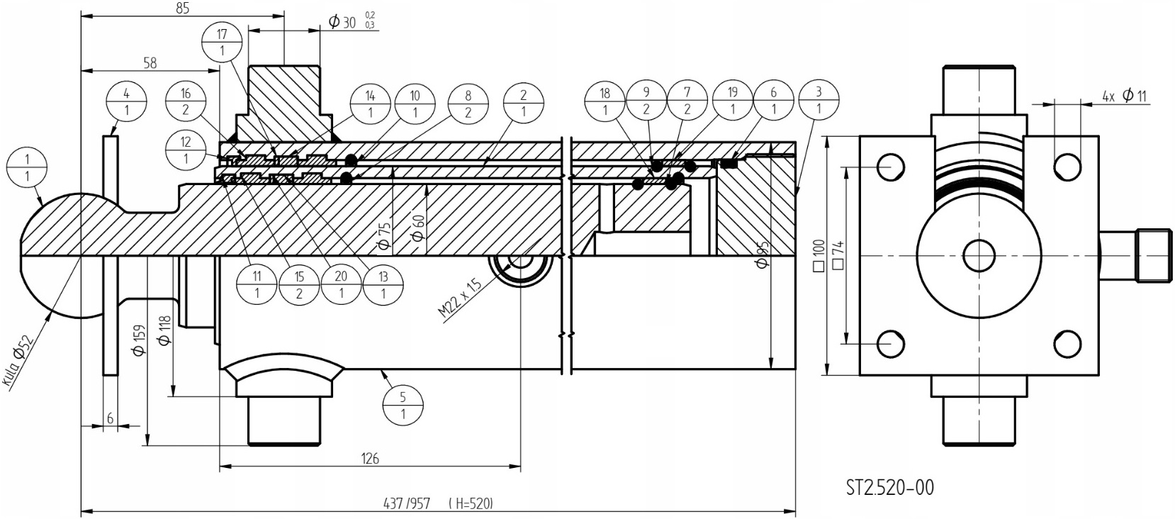 SILOWNIK HYDRAULICZNY CYLINDER TLOK PRZYCZEPY D 35 Machine type Crane jack Generator unit Excavator Backhoe loader Crusher Loader Grader Paver Bulldozer Roller Hauler Thickener Other