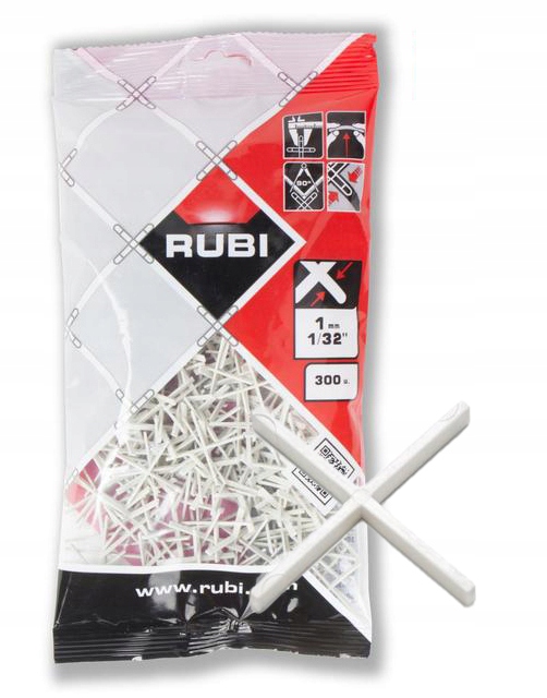 

Krzyżyki dystansowe do płytek 1mm 300szt Rubi
