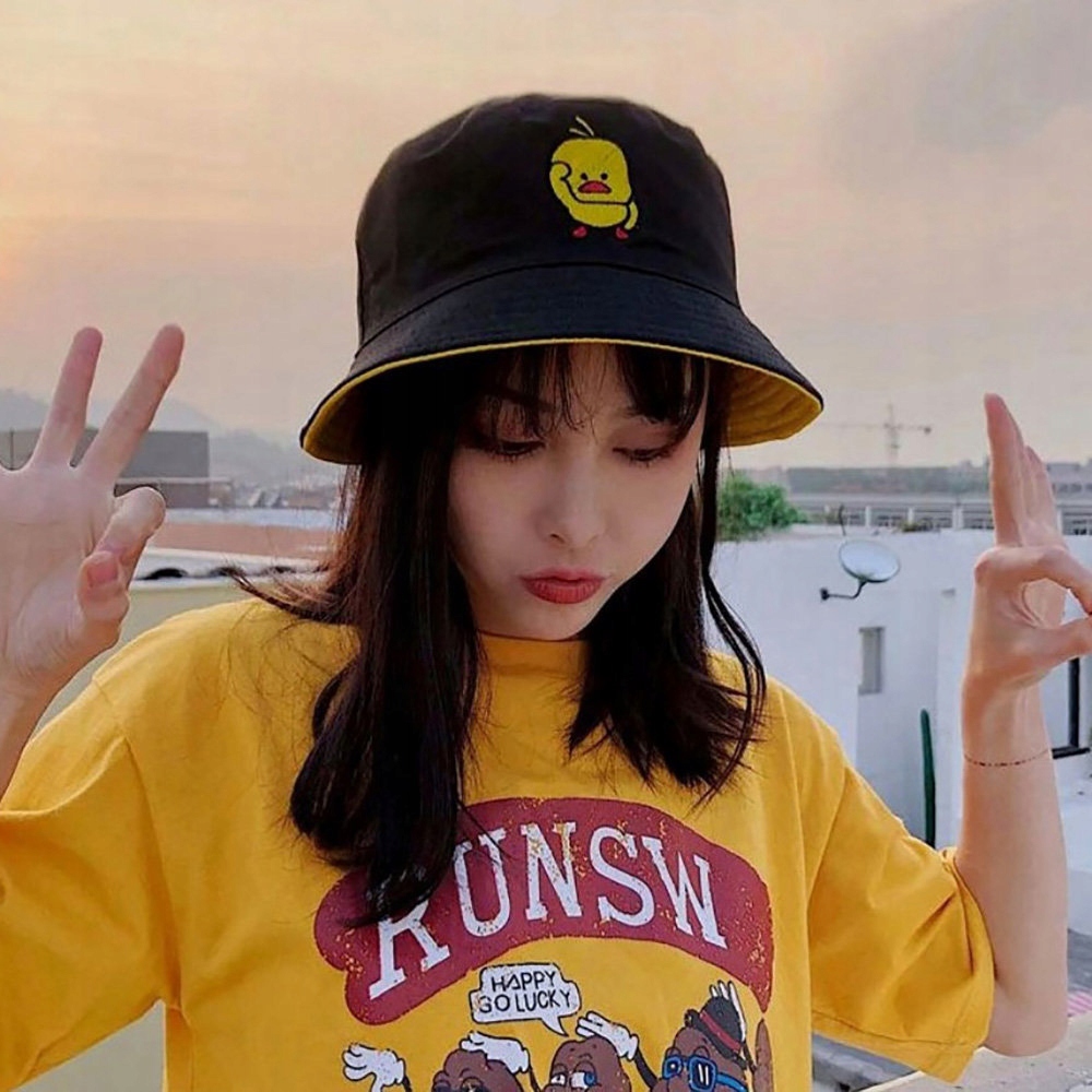 BUCKET HAT KAPELUSZ RYBACKI dwustronny kaczka Wzór dominujący bez wzoru